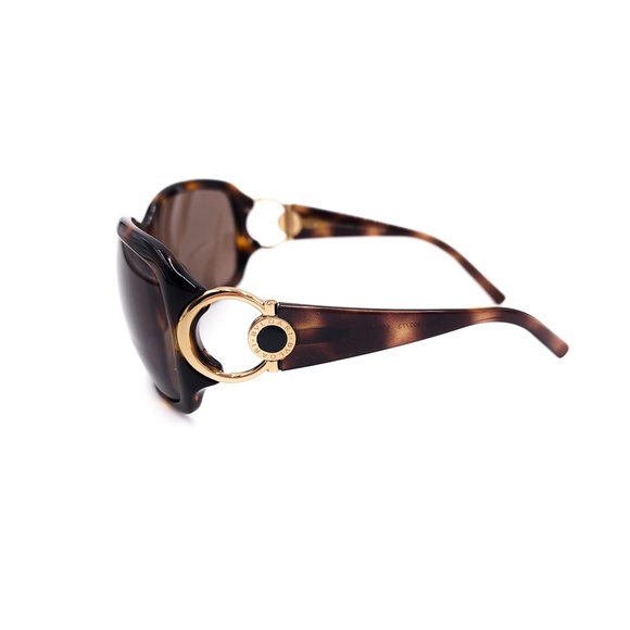Bvlgari B.Zero Brown Tortoise Gold Logo Designer Sunglasses with case - Picture 3 of 9